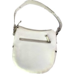 Lamarthe Leather White Zipper Handbag Extra Strap